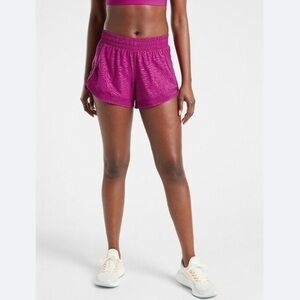 Athleta Printed Mesh Racer Run Short 4", Fiji Magnolia Pu